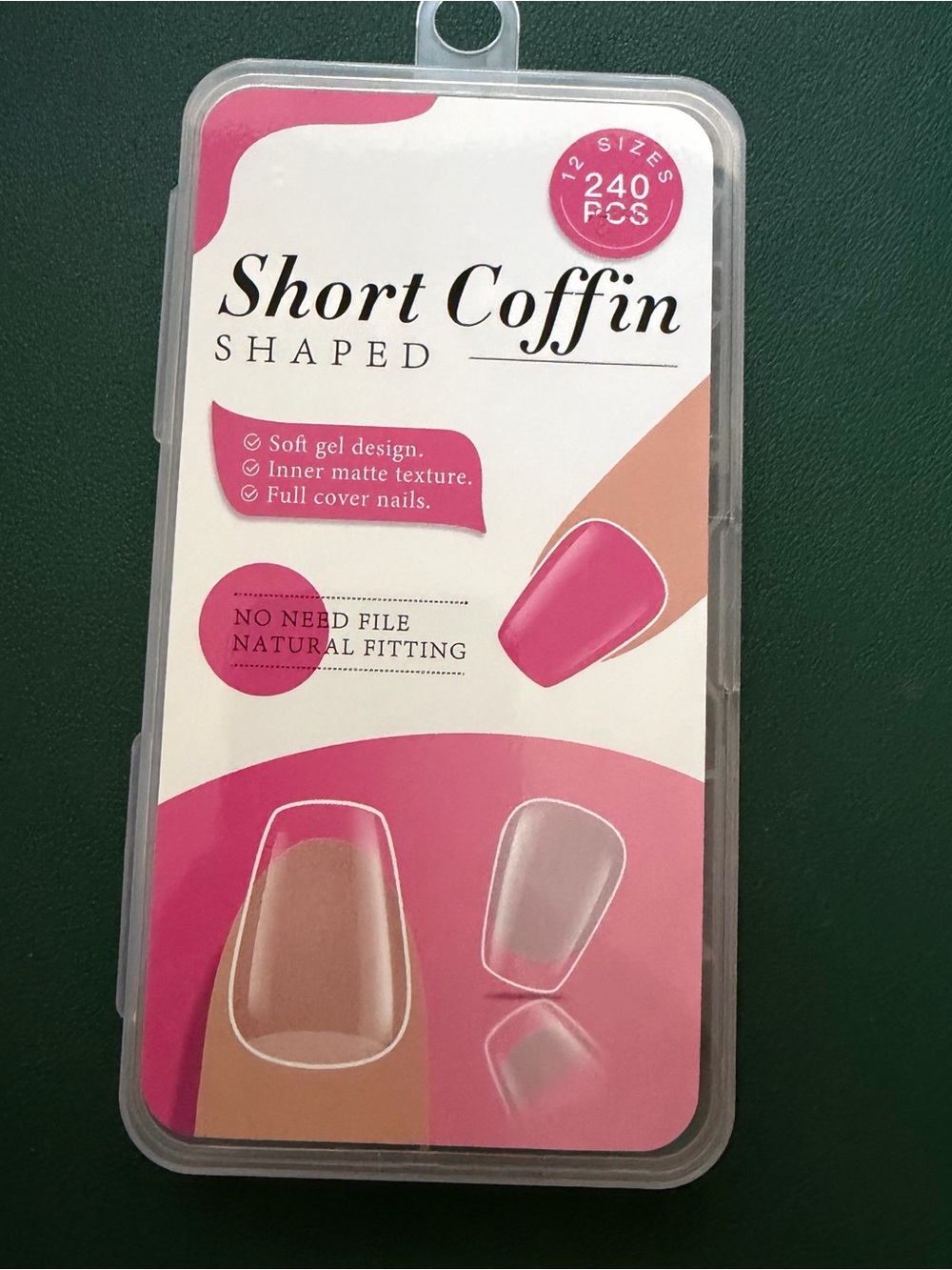 Short Coffin Shaped Full Cover Nails